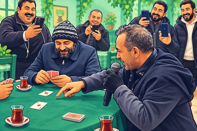 İhaleli Batak masasında eğlenceli bir an